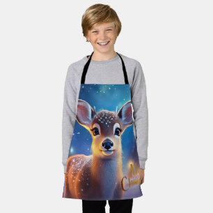 Reindeer with Merry Christmas greeting Apron