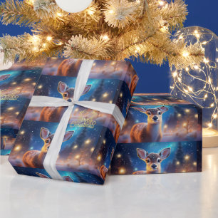 Reindeer with Merry Christmas greeting Wrapping Paper