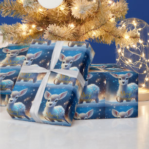 Reindeer with Merry Christmas greeting Wrapping Paper