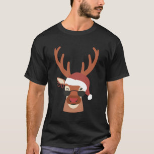 Reindeer With Sunglasses And Antlers For Children T-Shirt