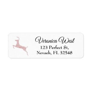 Reindeer Word Art Rudolph Blixem Comet Cupid Return Address Label