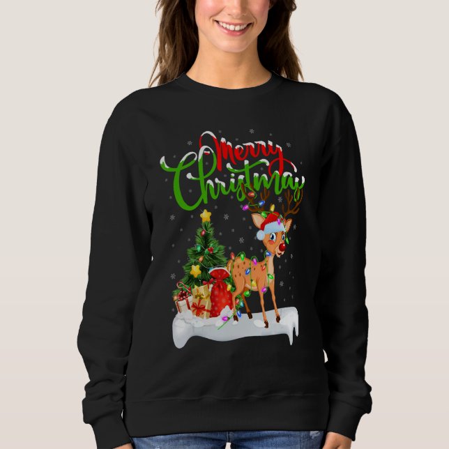 Reindeer   Xmas Decorations Santa Reindeer Christm Sweatshirt (Front)