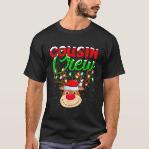 Reindeer Xmas Lights Cousin Crew Reindeer Christma T-Shirt