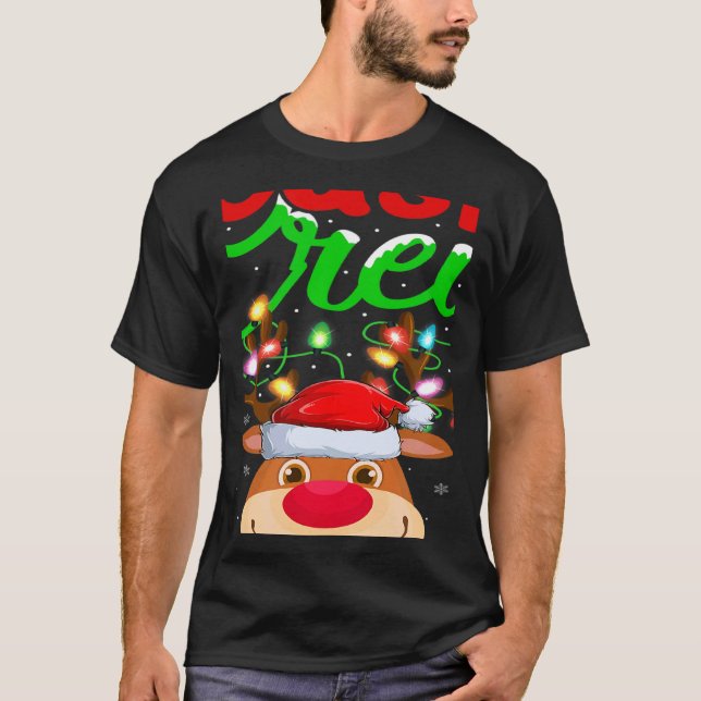 Reindeer Xmas Lights Cousin Crew Reindeer Christma T-Shirt (Front)