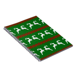 REINDEER XMAS, REINDEER PATTERNS NOTEBOOK