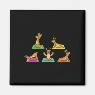 Reindeer Yoga Outfit Ladies Meditation Santa Claus Magnet