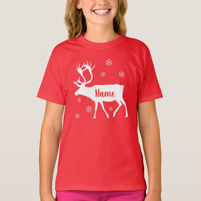 Reindeer Your Name Christmas shirt (Front)