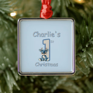Reindeer's First Christmas! Metal Ornament