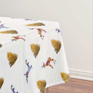 Reindeers Holiday Tree  Tablecloth