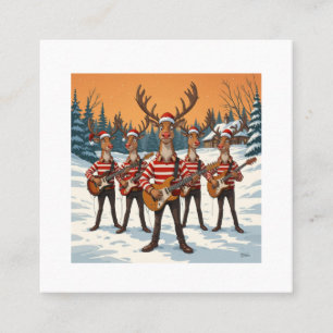 “Reindeers Playing Guitar for Christmas” brings a Square Business Card