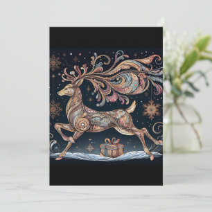 Reindeer's Serenade Christmas Greeting Invitation