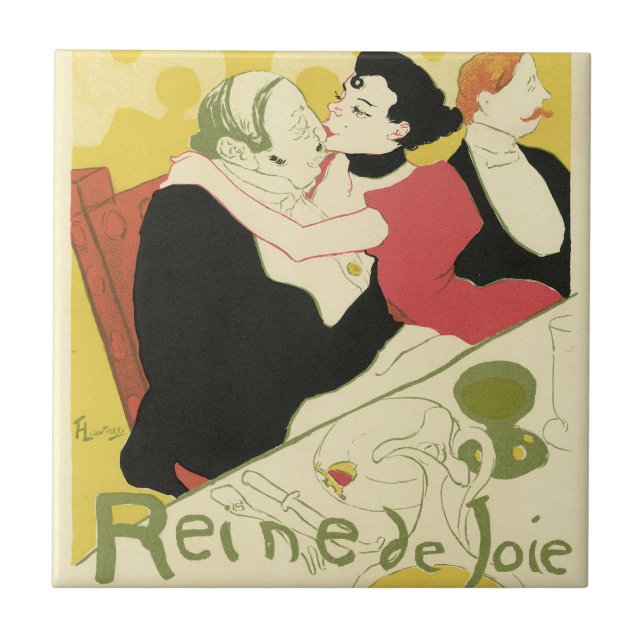 Reine de Joie (Queen of Pleasure) Toulouse Lautrec Ceramic Tile (Front)