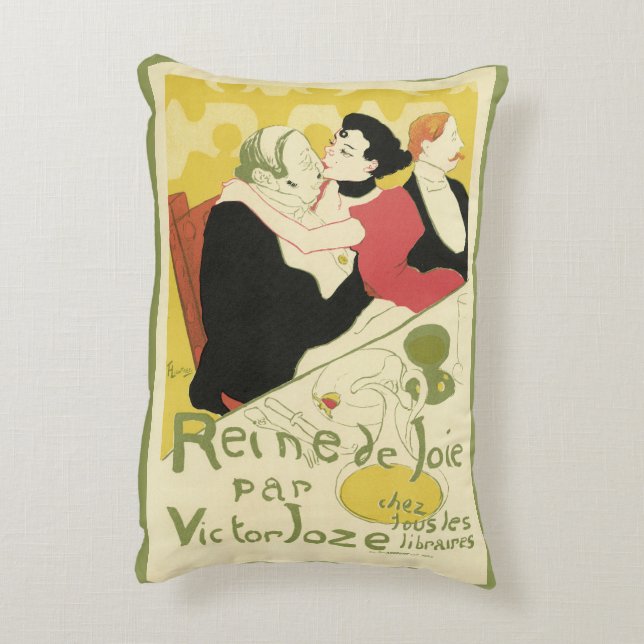 Reine de Joie (Queen of Pleasure) Toulouse Lautrec Decorative Cushion (Back(Vertical))