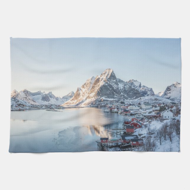 Reine Lofoten Norway Tea Towel (Horizontal)