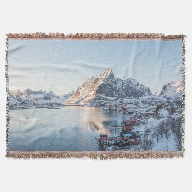 Reine Lofoten Norway Throw Blanket (Front)
