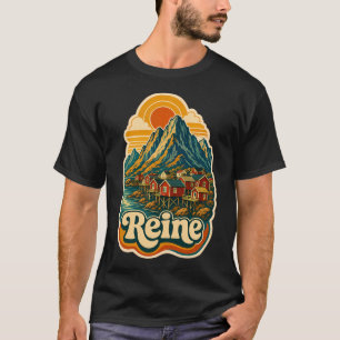 Reine Norway Travel Souvenir - Retro Illustration T-Shirt