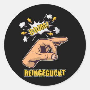 Reingeguckt Reingeschaut Meme Prank Classic Round Sticker