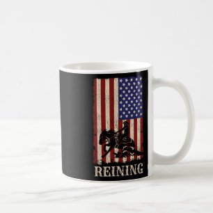 Reining Horse July 4th Flag Funny Equestrian Gift Coffee Mug