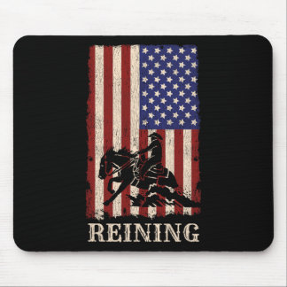 Reining Horse July 4th Flag Funny Equestrian Gift Mouse Pad