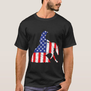 Reining Horse Usa Flag American Inside Me Horsebac T-Shirt