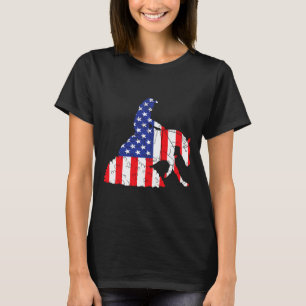 Reining Horse Usa Flag American Inside Me Horsebac T-Shirt