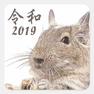 Reiwa 2019► DEGU ► Rodents Square Sticker