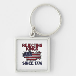 Rejecting Kings Since 1776 Classic Retro Style Key Ring