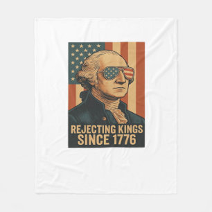 Rejecting Kings Since 1776 Classic Vintage Graphic Fleece Blanket