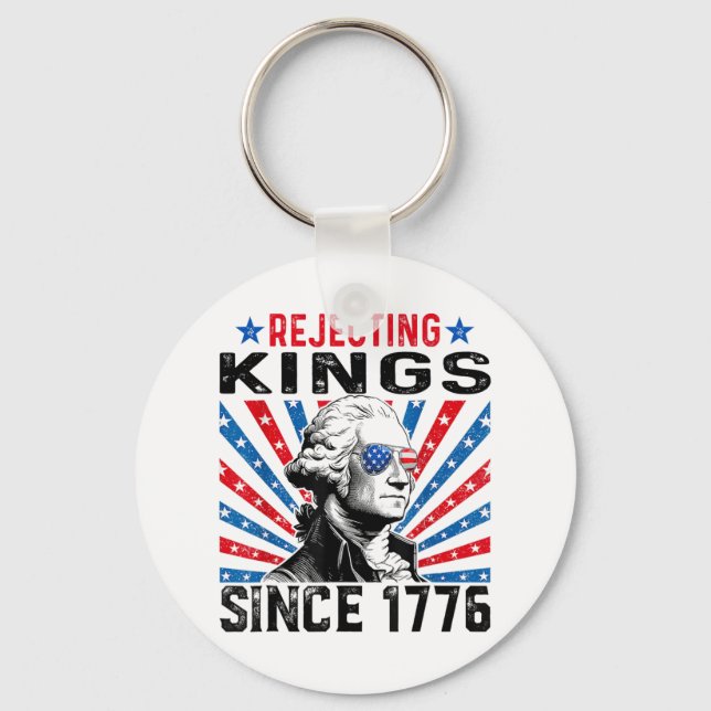 Rejecting Kings Since 1776 Distressed Usa Flag Vin Key Ring (Front)