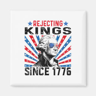 Rejecting Kings Since 1776 Distressed Usa Flag Vin Magnet