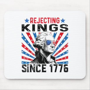 Rejecting Kings Since 1776 Distressed Usa Flag Vin Mouse Pad