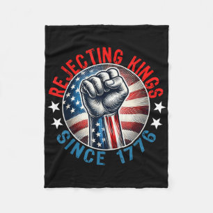 Rejecting Kings Since 1776 Hand Grip Design Fleece Blanket