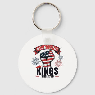 Rejecting Kings Since 1776 Patriotic Aesthetic Key Ring
