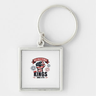 Rejecting Kings Since 1776 Patriotic Aesthetic Key Ring