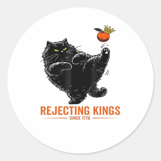 Rejecting Kings Since 1776 Patriotic Flag Design Classic Round Sticker (Front)