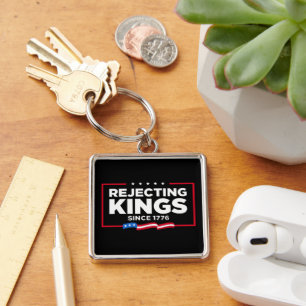 Rejecting Kings Since 1776 Patriotic USA Flag Key Ring