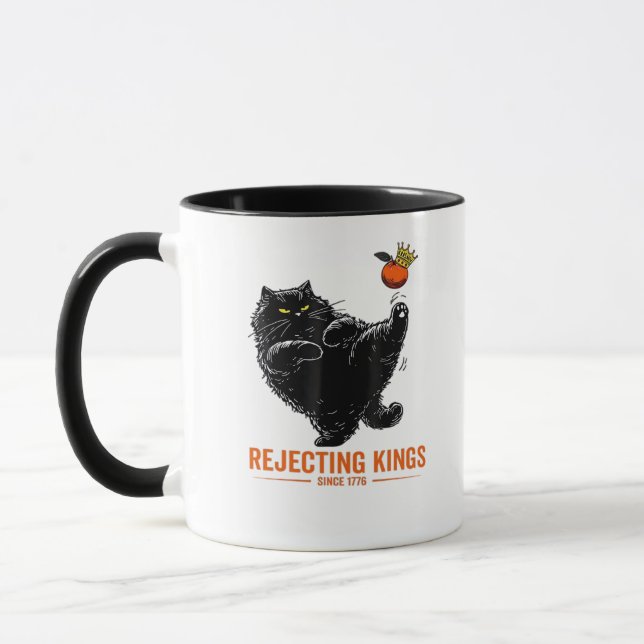 Rejecting Kings Since 1776 Patriotic USA Flag Mug (Left)