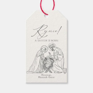 Rejoice A Saviour Is Born Nativity Christmas Gift Tags