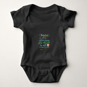 Rejoice Always Christian Scripture Wall Art  Baby Bodysuit