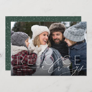 Rejoice always elegant religious one photo holiday card