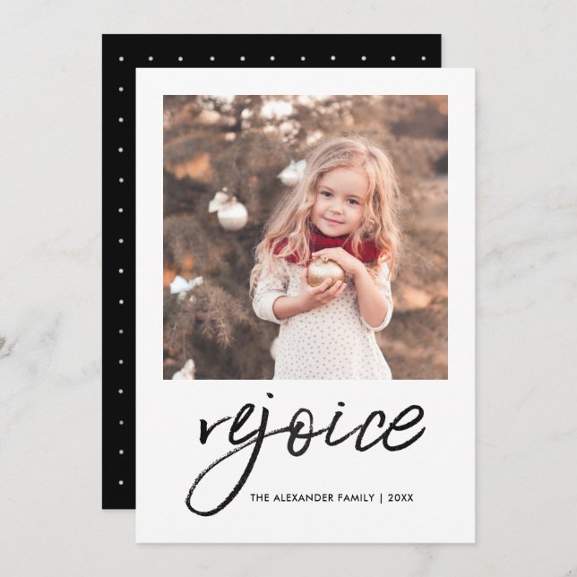 Rejoice and Be Glad Religious Christmas Photo Card (Front/Back)