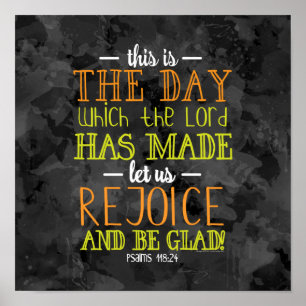 Rejoice and Be Glad Typography Bible Verse Modern Poster