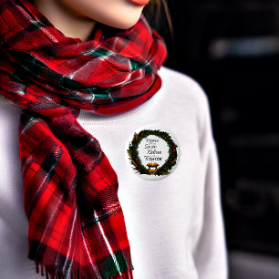 Rejoice and believe nativity 6 cm round badge