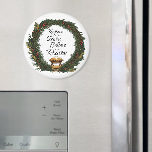 Rejoice and believe nativity magnet