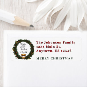 Rejoice and believe nativity return address label