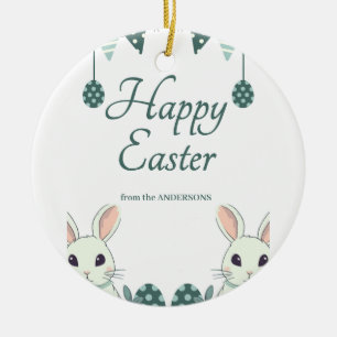 "Rejoice & Celebrate: Easter Wishes for You" Ceramic Ornament