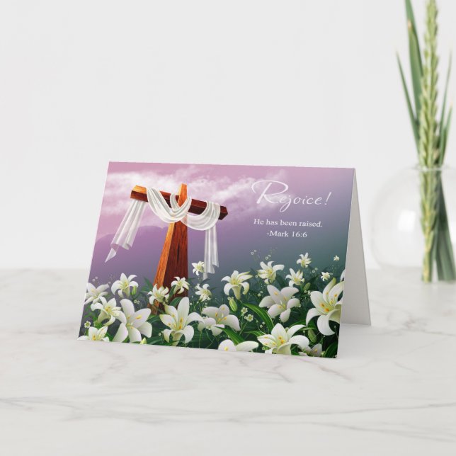 Rejoice. Christian Religious Easter Cards (Front)