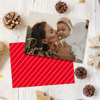 Rejoice Christmas Blessings Religious Photo Card 