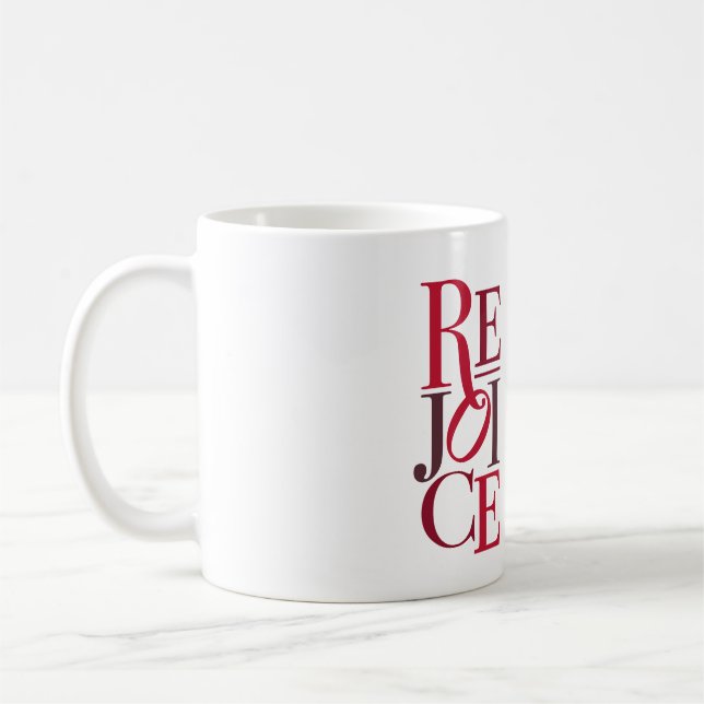 Rejoice Christmas Holiday Mug (Left)