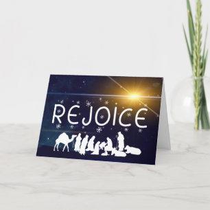 REJOICE Christmas Nativity  Holiday Card